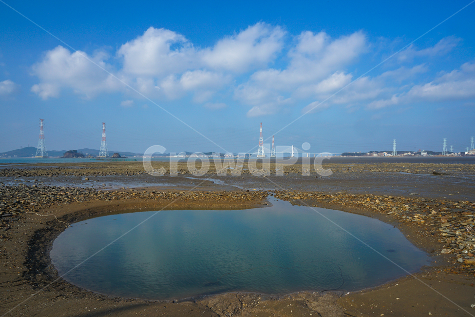 바다,하늘,풍경,웅덩이,반영,구름,썰물,자연,풍경,nature,landscape,water,물,outdoors,옥외,land,땅