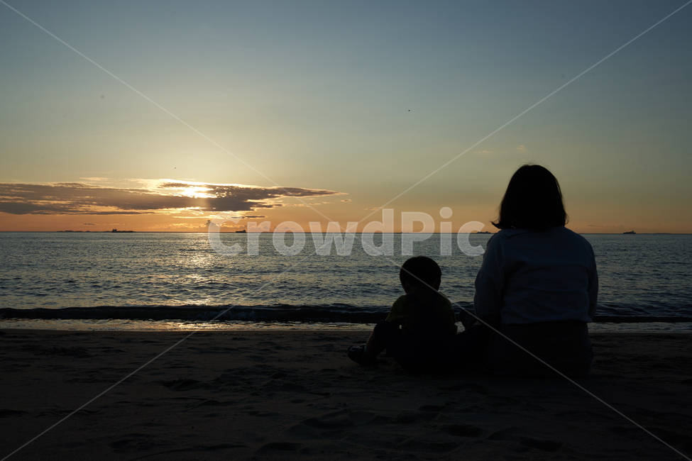 서해바다,영흥도,장경리,해변,노을,일몰,바다,석양,가족,패밀리,family