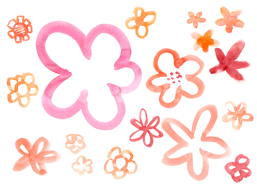 꽃,손그림,수채화,봄,여름,물감,일러스트,flower,calligraphy,패턴