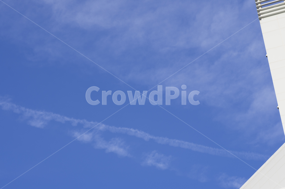 sky,cloud,blue sky,contrail,trace,summer