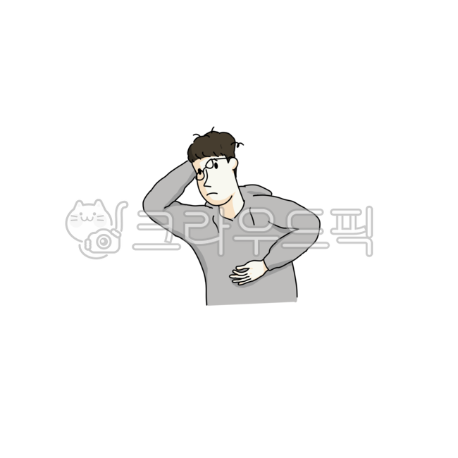 숙취,사람,대학생,음주,후드티,후드집업,파마,일러스트,그림