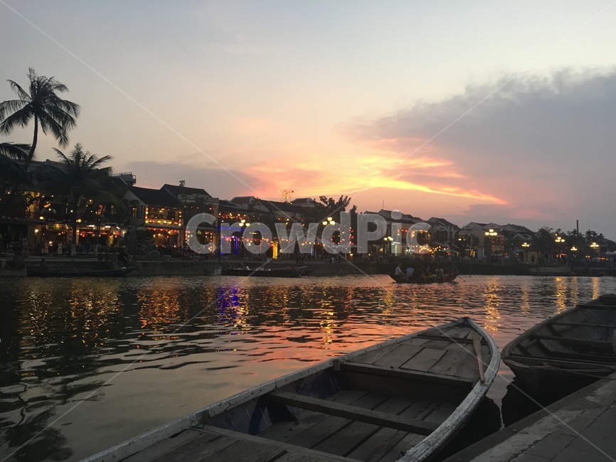 베트남호이안,호이안,hoian,베트남,강,노을,sunset,나룻배,보트,작은배