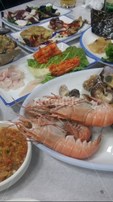 씨푸드,딱새우,음식,만찬,반찬
