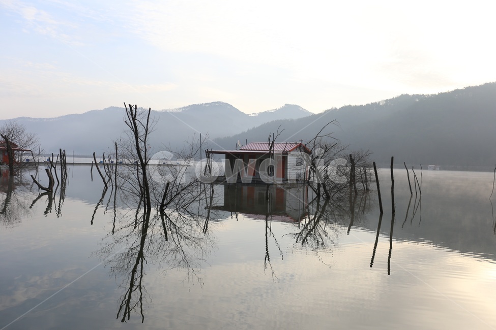 저수지,안개,새벽,물안개,괴산,문광저수지,반영,풍경,낚시터,자연,풍경,nature,landscape,한국자연풍경,한국자연경관,korea nature landscape,outdoors,옥외,building,건물,housing,주택
