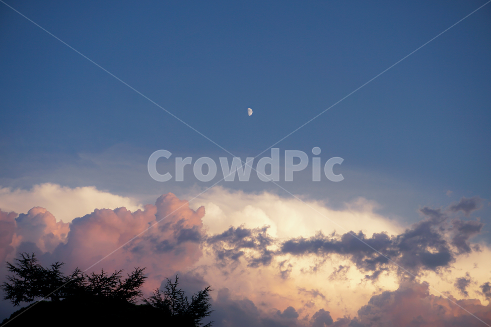 피렌체,하늘,구름,풍경,달,노을,그라데이션,자연,clouds