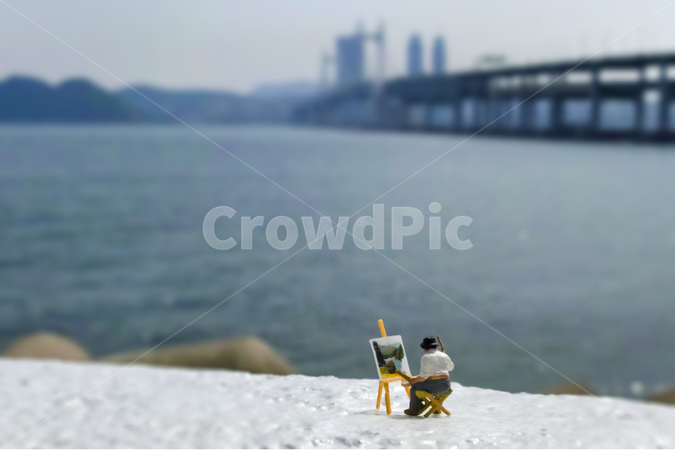 화가,풍경,풍경화,바다,부산,미니어처,plasticpeople,art,artist,조각상,동상,석상,조형물,statue,bronze statue,stone statue,예술,art,사물,물건,오브젝트,thing,object,matter,연출,컨셉,콘셉,direction,concept