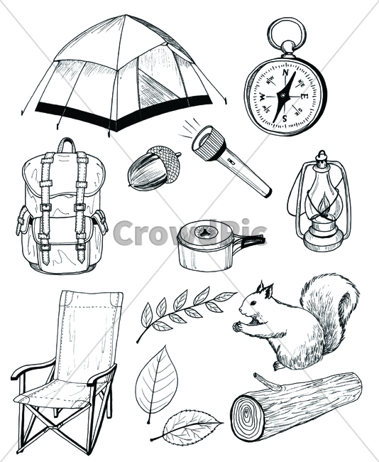 tent,camping,umbrage,acorn,pendrawing,branch,handdrawing,furniture,fan drawing,twig,pen,penline,sprig,Camping,hand drawing,chair,rucksack,lamp,leaf,Compass,bough,foliage,squirrel,compass,penpicture,backpack,knapsack,animal,fan line