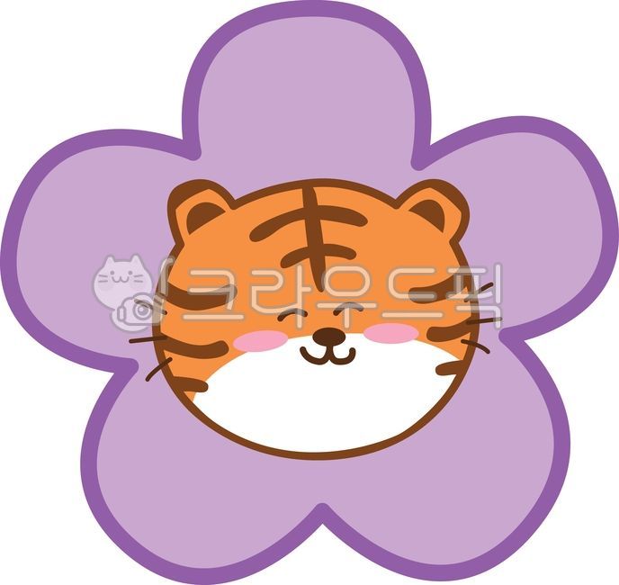 feline,Cherry Blossom,nature,tiger,flower,spring,spring flowers,International Tiger Day,character,petal,painting,carnivore,animal,illustration,wild flowers,world animal day,beast of prey,daisy,emoticon