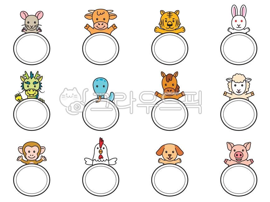 monkey,foal,year,sign,cow,dragon,pig,rabbit,name tag,animal collection,farm,animals,doggy,zodiac magic,new year,new year fortune,rat,Zodiac signs,myojinshao,tiger,12 zodiac signs,horse,animal illustration,puppy,animal name tag,animal,circle,compatibility,