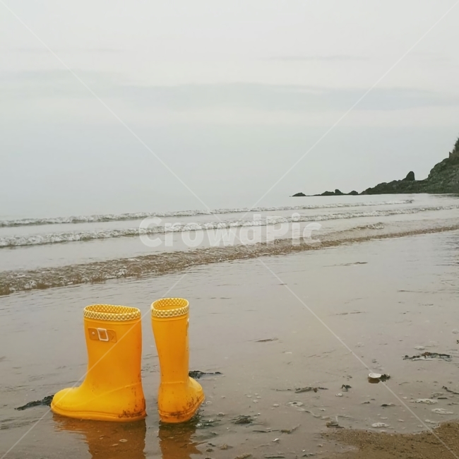 바다,모래,신발,꼬마,레인부츠,겨울바다