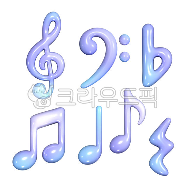 Music,notes,music icons,music symbols,note icons,cute icons,music illustrations,music symbols,music design,rhythm,treble clef,bass clef,flat symbols,comma symbols,music materials,pastel tones,jelly texture,3d illustrations,instrument sou