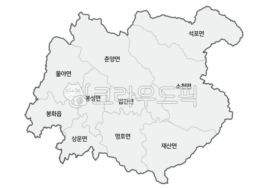 봉화군지도,봉화군,봉화군행정구역,봉화,봉화군행정지도,한국지도