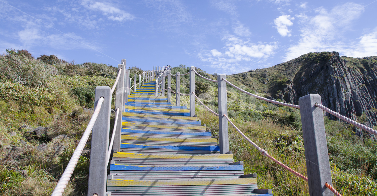 제주도,한라산,산,제주,숲,하늘,자연,풍경,오름,제주도의산,자연,풍경,nature,landscape,banister,난간,handrail,railing,boardwalk,산책로,building,건물,bridge,다리