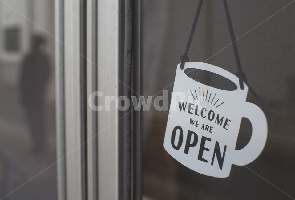 오픈,open,sign,웰컴,커피,카페,영업중,문,유리문,표시,푯말