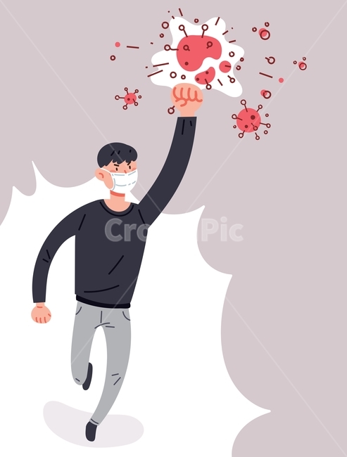 medical,facial expression,cold,fist,fighting,virus,punch,character,China,hygiene,Corona,vector,man,prevention,fight,situation,illness,mask,Wuhan pneumonia,hand drawing,epidemic,coronavirus,health,medicine,flu,person,eradication,response,illustration,desig