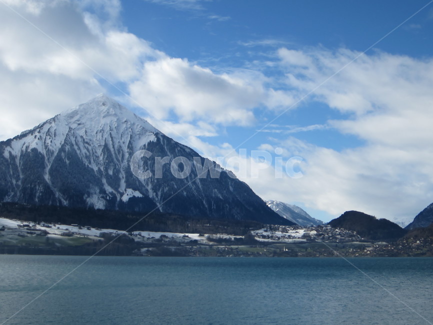 nature,자연,mountain,산,outdoors,옥외,ice,빙,mountainrange,산맥,스위스,하늘,구름,눈내린산,눈산,설산,호수,바다