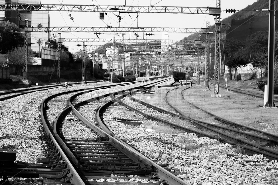 기차길,흑백,흑백사진,코레일,도계역,탄광열차,탄광,흑백,모노톤,monochrome,black and white,교통,교통수단,traffic,transportation