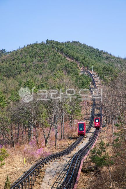 모노레일, 산, 레일, 나무, 숲, 사진,이미지,일러스트,캘리그라피 - 초록비 내리는 날작가