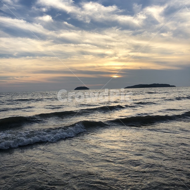 선셋,하늘,일몰,바다,파도,휴양지,풍경,코타키나발루,kotakinabalu,해질녘