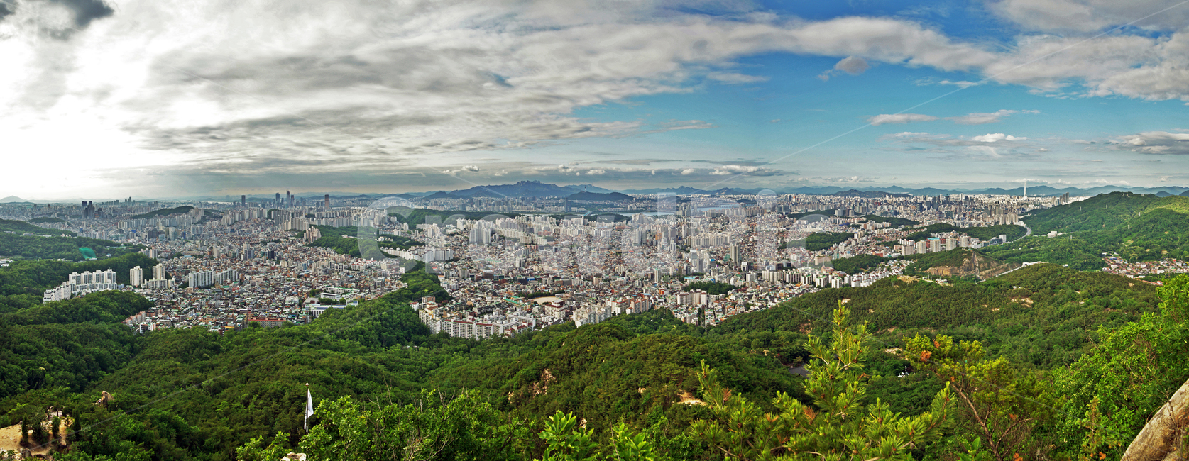 서울도심,관악산,파노라마,강남,강서구,관악구,서초구,건물,아파트촌,구름,능선