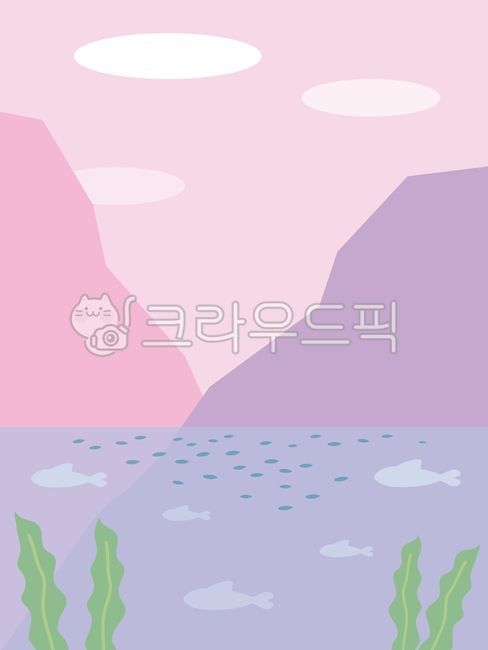 산,강,해초,물고기,나뭇잎,구름,하늘,배경일러스트,산배경,산일러스트,자연일러스트,자연배경