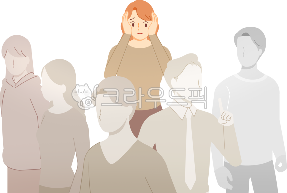 공황, 불안, 군중, 장애, 혼란, 사진,이미지,일러스트,캘리그라피 - jinseo작가