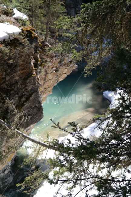 공원,강,눈,린캐년,캐나다
