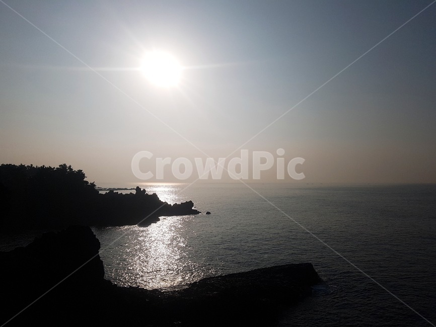 절벽,그림자,실루엣,햇빛,바다,light,빛,sunlight