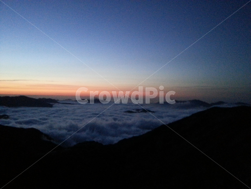 지리산,운무,산,풍경,구름