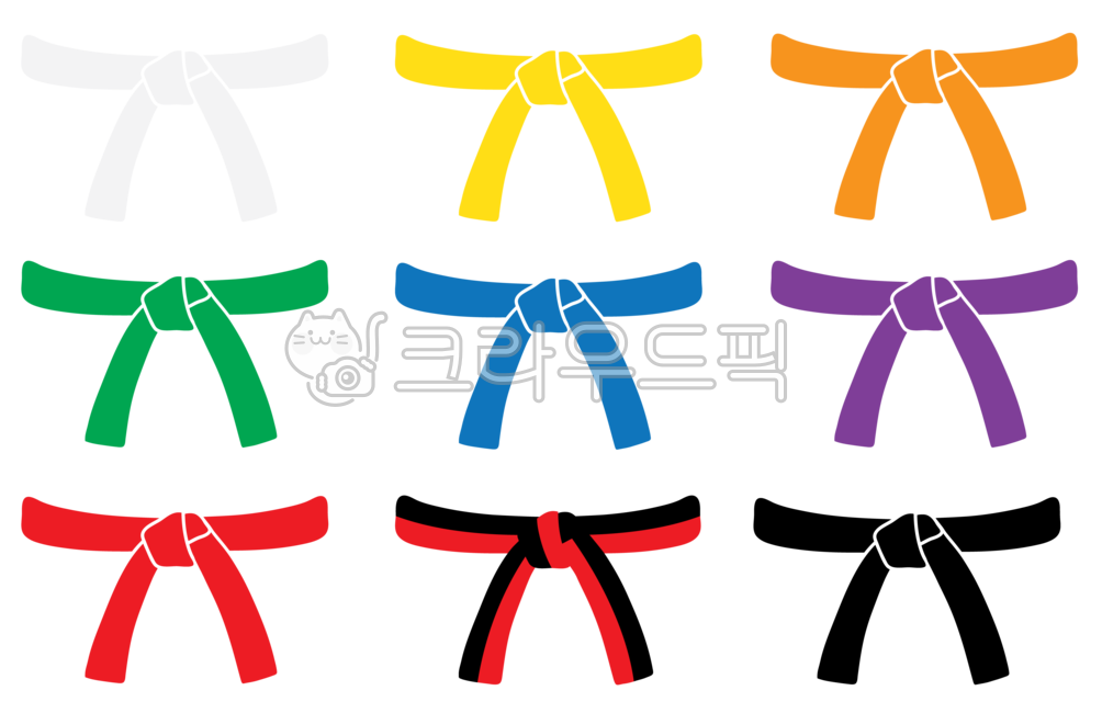 태권도,태권도띠,흰띠,노란띠,주황띠,녹색띠,파란띠,보라띠,빨간띠,품띠,검정띠,운동,스포츠