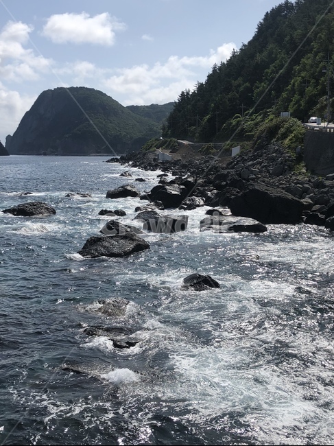 울릉도,바다,하늘,섬,파도,바위,자연,풍경,nature,landscape,promontory,곶,sea,ocean,대양,water,물,outdoors,옥외