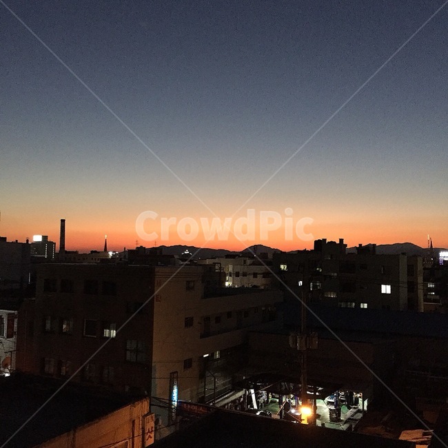 옥상,노을,풍경,별,하늘,옥탑방