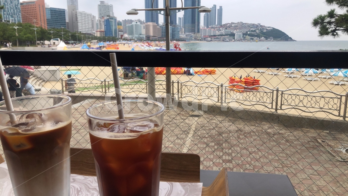 커피,분위기,바다,해운대,풍경,휴가,여름,바람,모래
