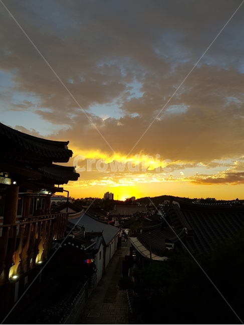 전주,한옥마을,노을,풍경,힐링,한국전통,한국문화,korean traditional,korean culture,건축물,건물외관,exterior,building,structure,architecture,construction