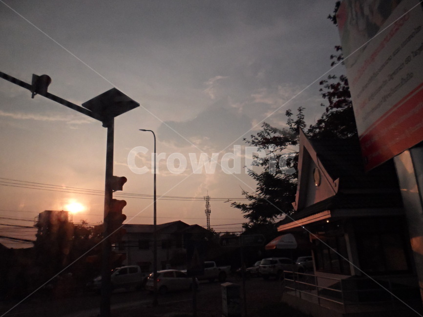 하늘,노을,나무,도로,sky,sunset,tree,road,laos,라오스