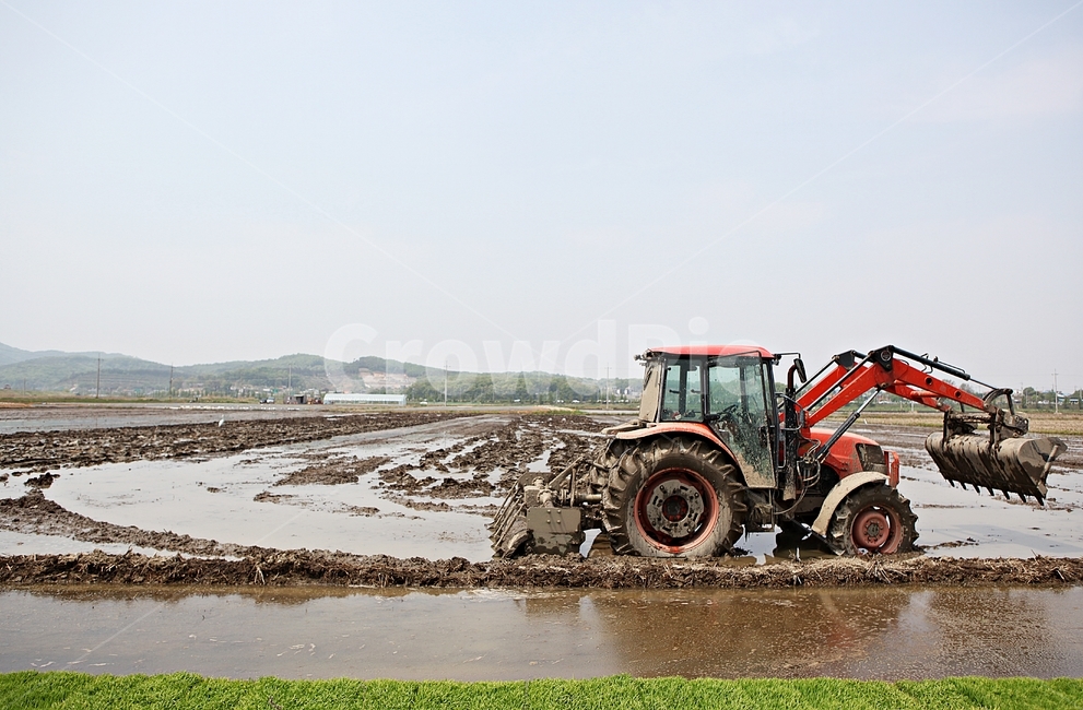 트렉터,논갈이,논,농사,물,흙,산업,industry,industrial,농업,농사,agriculture,farming,farming industry