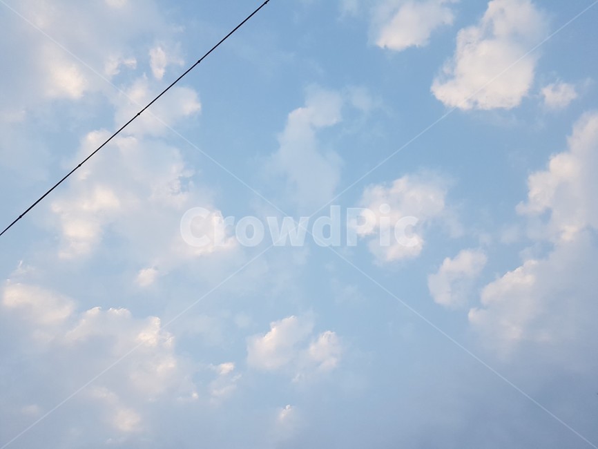 하늘,구름,전선,맑음,자연