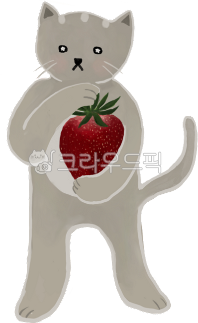 cat,고양이,고양이일러스트,딸기,귀여움