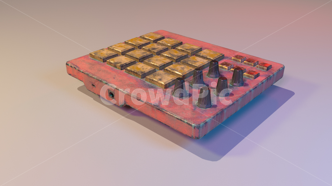 controlpad,음악,악기,전자,electronic,전자악기,전자음,edm,이디엠,골동품,낡은,빈티지,녹슨,구리,페인트,렌더링,3d,컨트롤패드,control,pad,패드,로봇,부품,robot,로보트,전자제품,전자기기,사물,물건,오브젝트,thing,object,matter