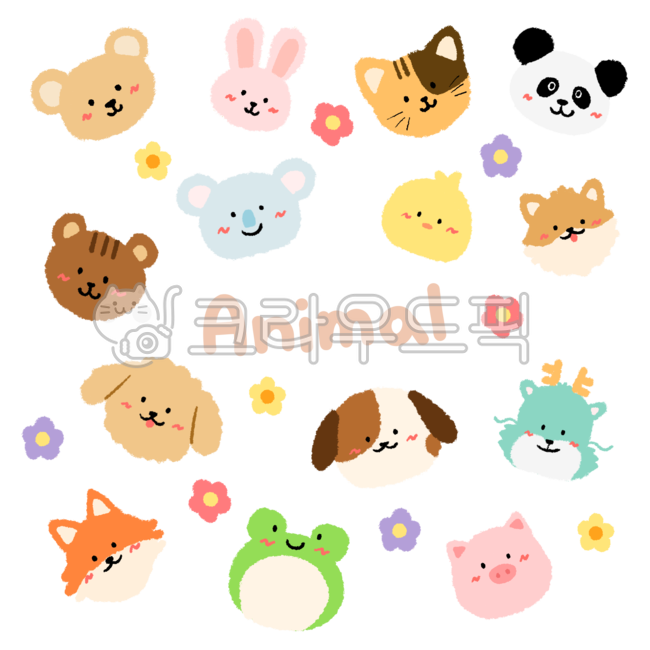 Decorating a diary,Dakku Illustration,Koala,adornment,Good Note,dragon,cute,fox,pig,flower sticker,frog,sticker illustration,rabbit,cat,diary sticker,bear,blue dragon,poodle,hand drawing,sticker,png,Baduki,flower,Panda,chick,warm,squirrel,face,Dakku,Good 