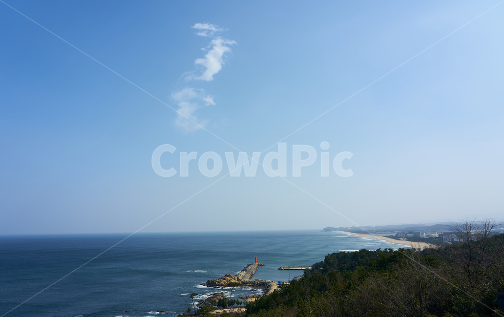 해안선,곶,해안가,수평선,하늘,구름,산,나무,바닷가,파도,바다,대양,자연,물,연안