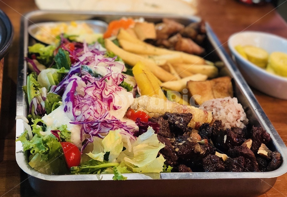 음식,소고기,샐러드,방울토마토,채소,고기,감자,감자튀김,밥,steak,음식,식재료,요리,food,cook,meal,dishes,food reserves