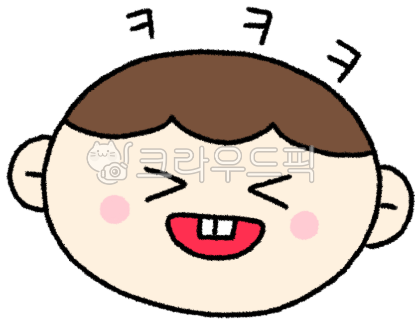 웃음그림, 웃음일러스트, 웃음드로잉, 웃는얼굴, 얼굴, 사진,이미지,일러스트,캘리그라피 - 작은달작가