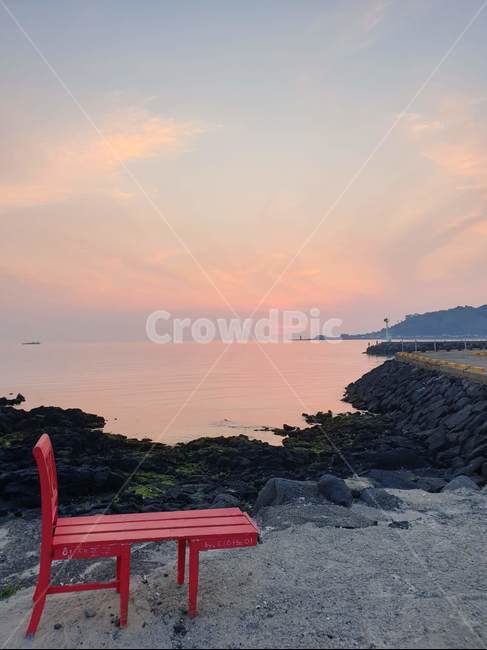 제주,제주도,jeju,sunset,일몰,의자,협재,협재해수욕장,협재해변,노을,하늘,일몰하늘