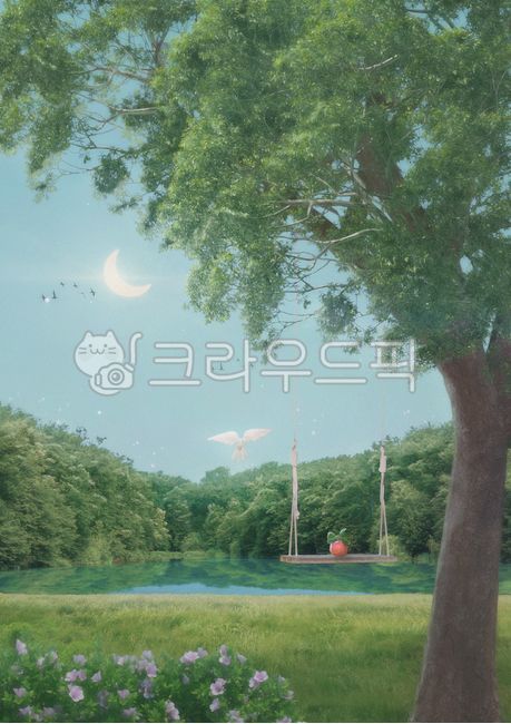 atmosphere,color,vegetation,design,Emotion,park,nature,tree,grassland,field,outdoors,painting,background,illustration,landscape,illustrator