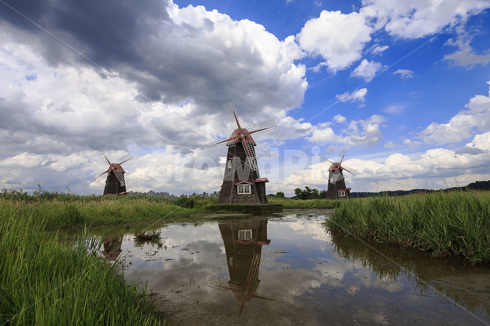 인천,소래,소래습지생태공원,여름,summer,하늘,sky,구름,cloud,풍경,landscape,반영,reflection,풍차,windmill,자연,풍경,nature,landscape,engine,엔진,motor,모터,machine,기계