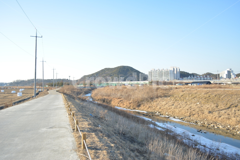 road,도로,강,겨울,도랑