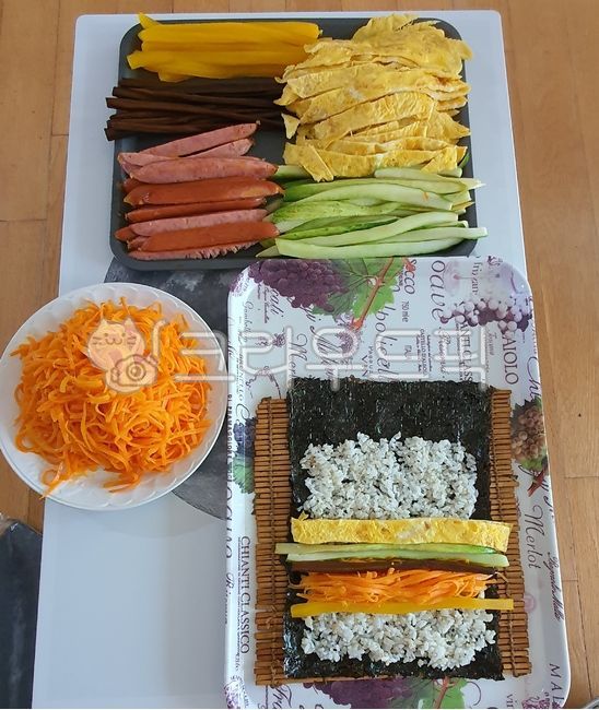 김밥, 김밥재료, 김발, 음식, 밥, 사진,이미지,일러스트,캘리그라피 - 제인에어작가