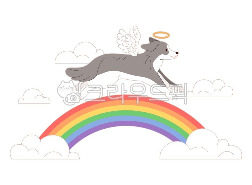 death,concept,rainbow bridge,angel,cloud,running,afterlife,walking,vector,pet,crossing,heaven,rainbow,Pets,left,puppy,illustration,wing,dog,pet dog,farewell