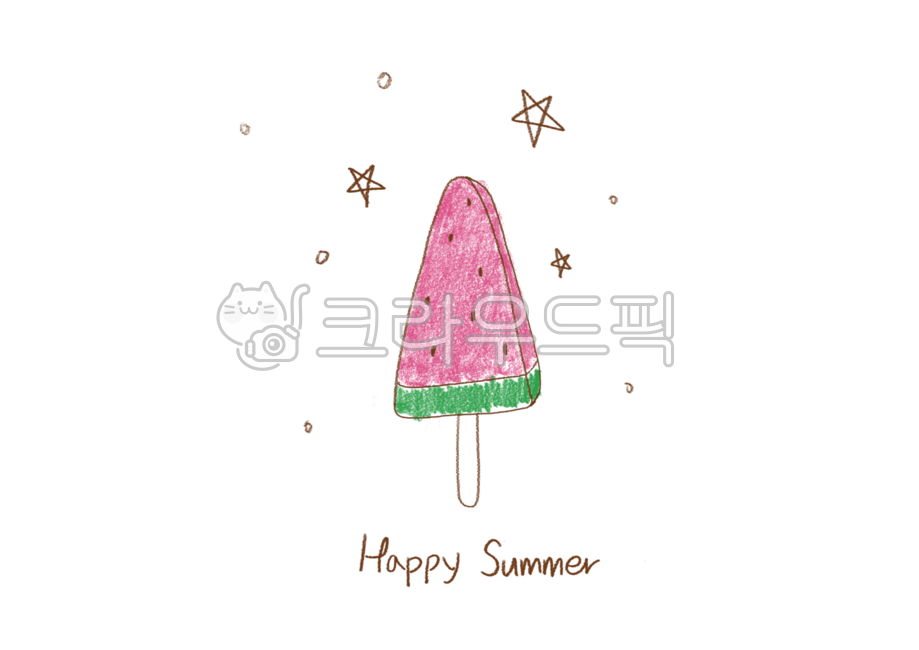 수박바,아이스크림,여름,여름휴가,손그림